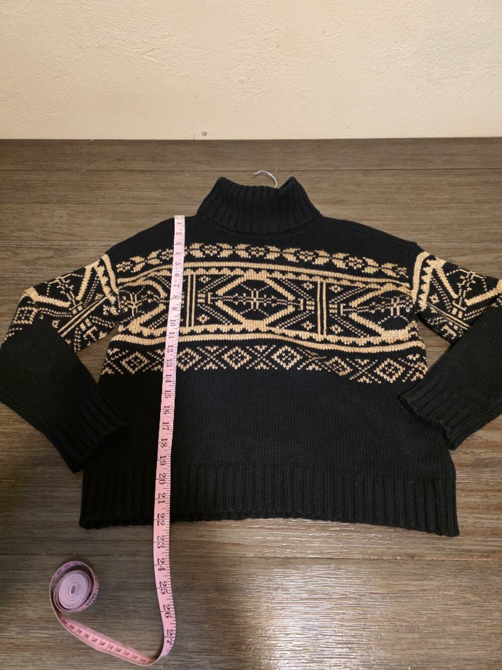 Lauren Ralph Lauren Fair Isle Wool Blend Turtleneck Sweater NWOT Black Small - Picture 3 of 11
